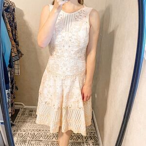 Jonathan Simkhai A-Line Lace Mini Dress Peach